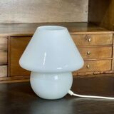 White opaline mushroom lamp from the 70s