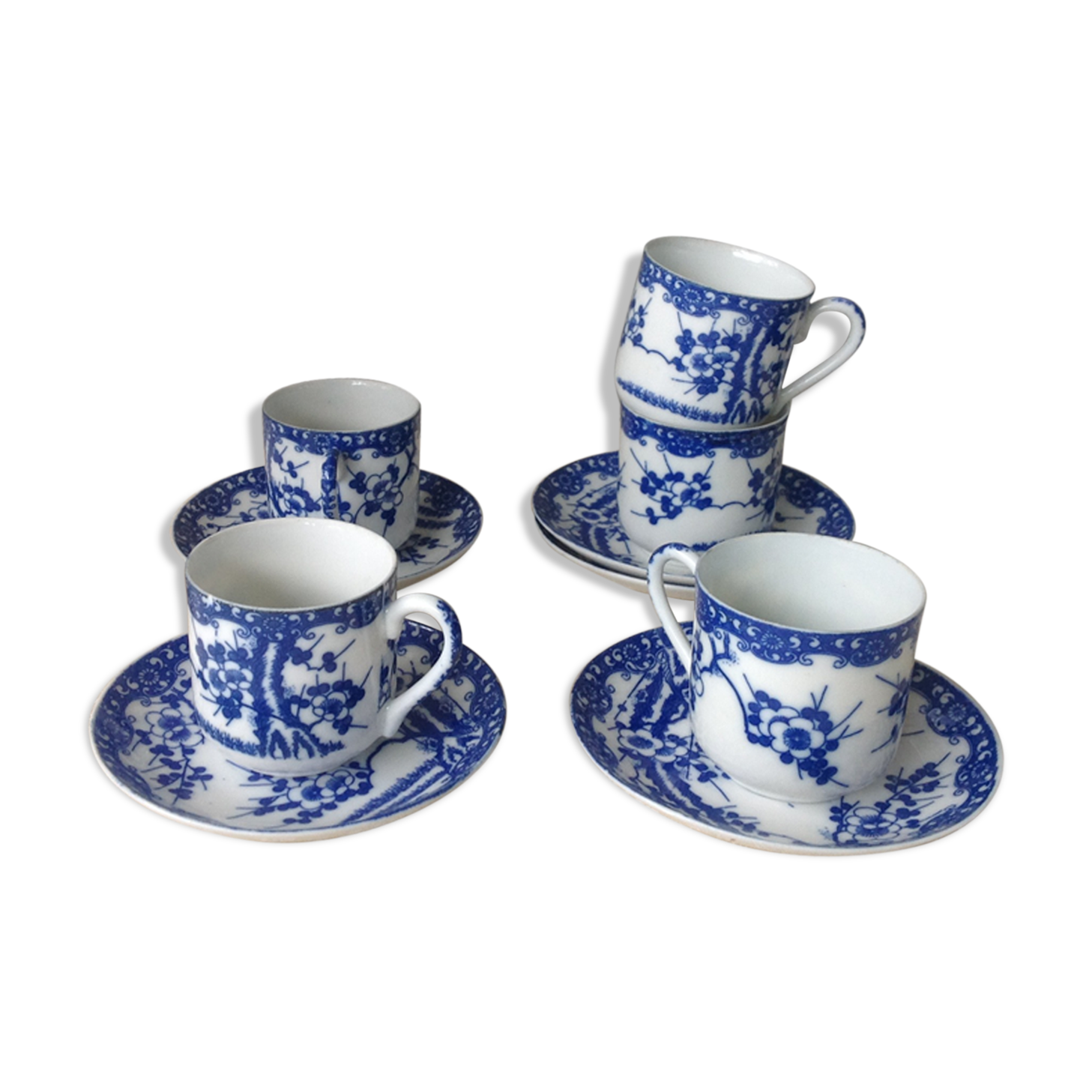 Set of 5 japanese porcelain cups