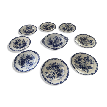 Lot d’assiettes et un plat à anse Brownfield England