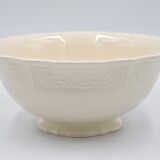 Salad bowl in off-white earthenware ivory Lunéville decoration in relief France