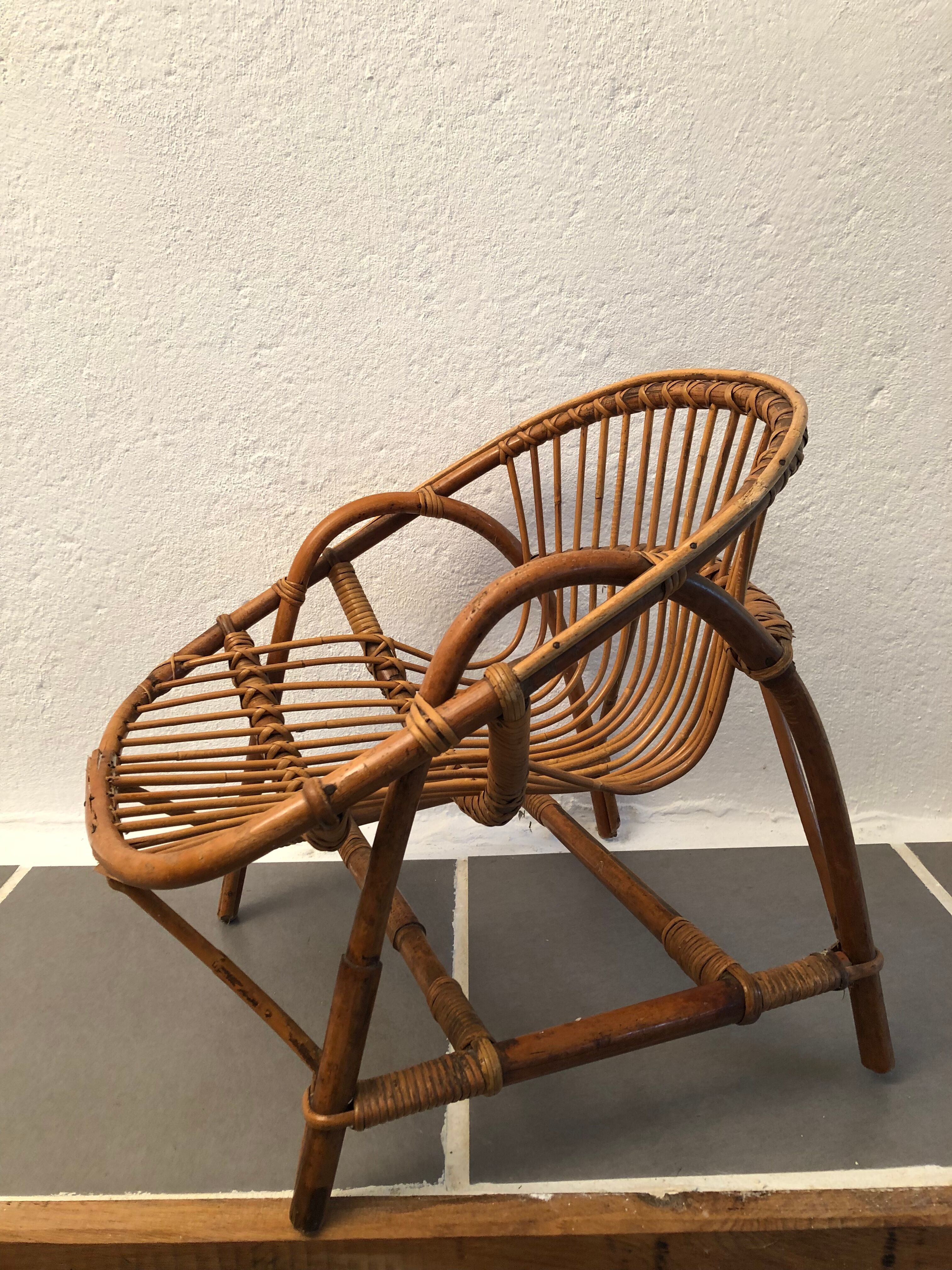 Vintage rattan basket chair