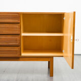 Vintage walnut wood row, restored, 220cm