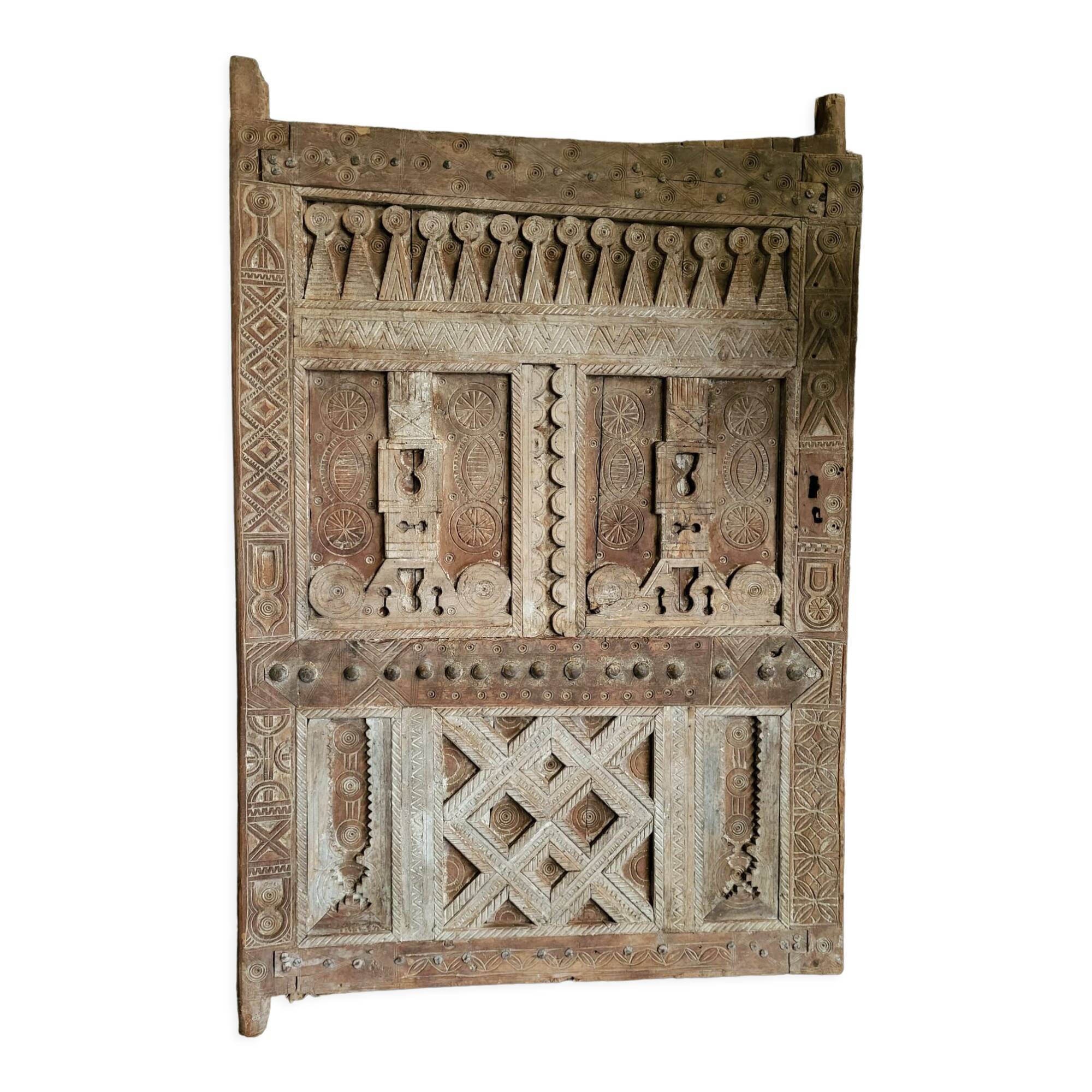 Old Berber door carved from solid wood