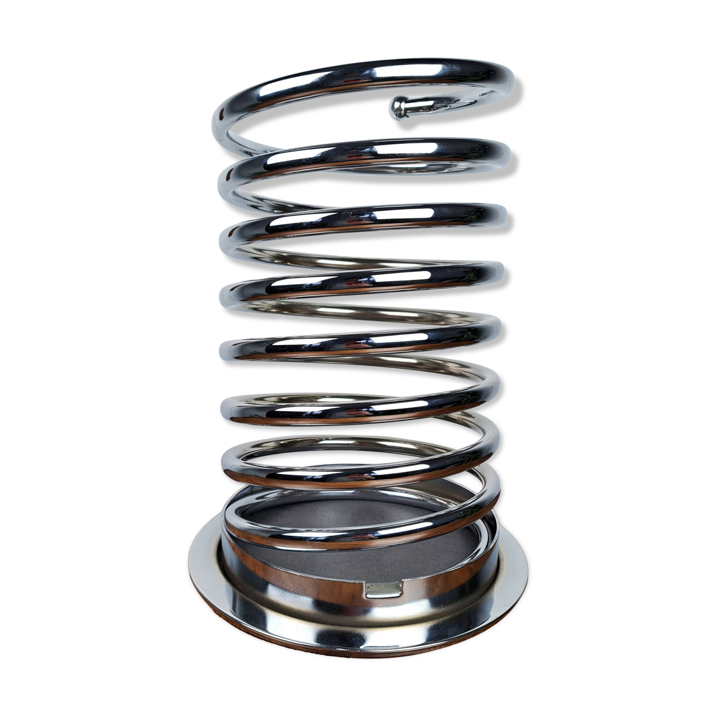 Vintage chrome spring-shaped umbrella stand