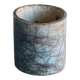 Blue raku ceramic cylindrical vase