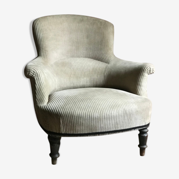 English velvet armchair