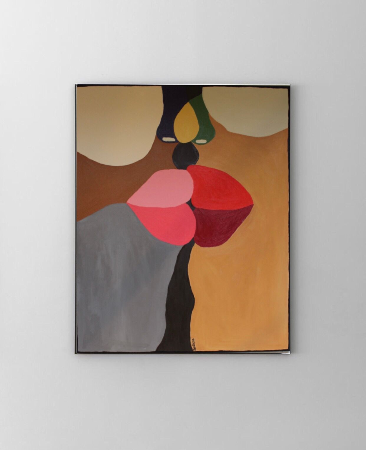 Colorful painting The kiss 73x60 cm by B. Bodasca