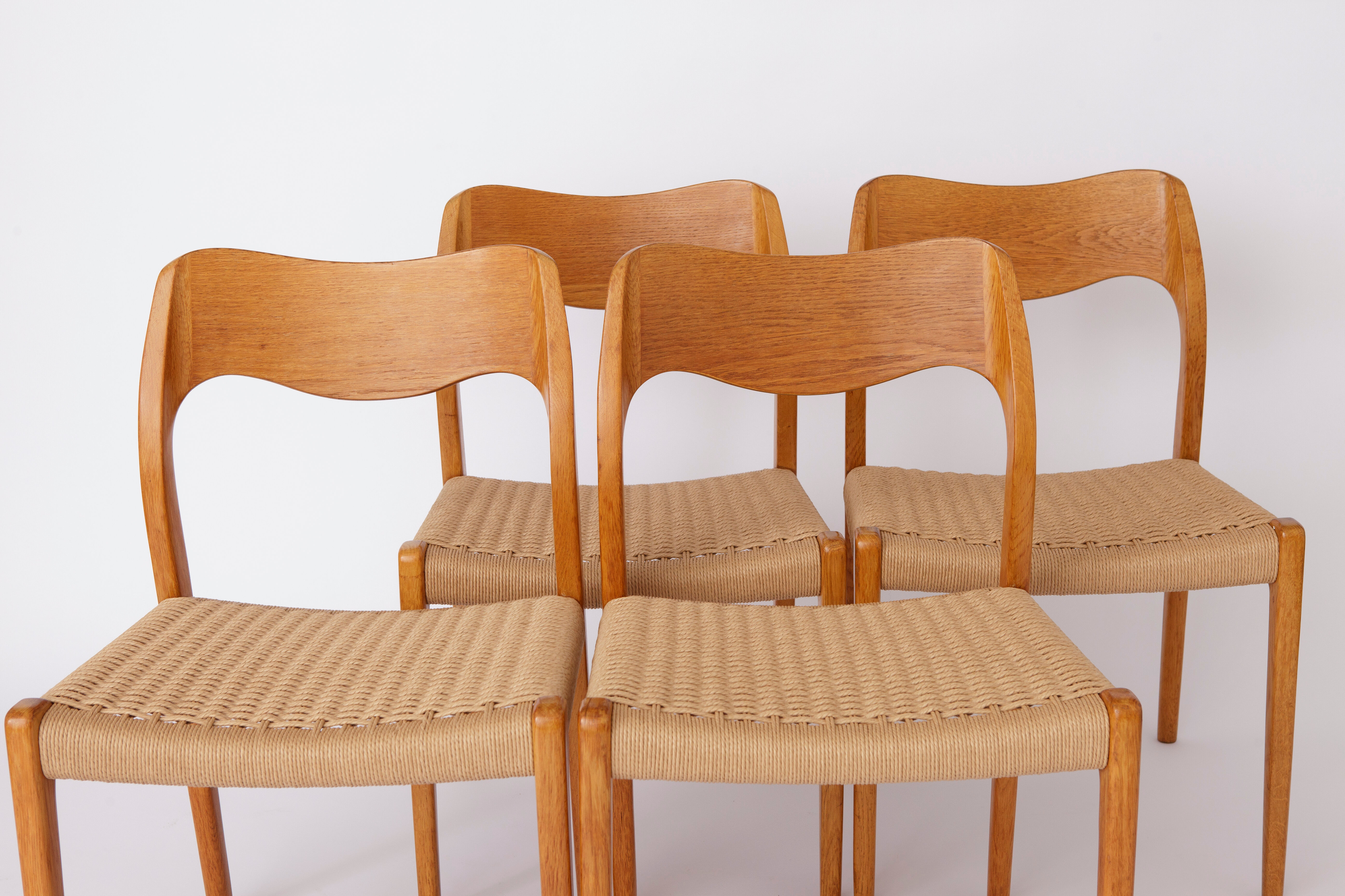 Set 4 chairs model 77 by Niels Møller Chairs 1950