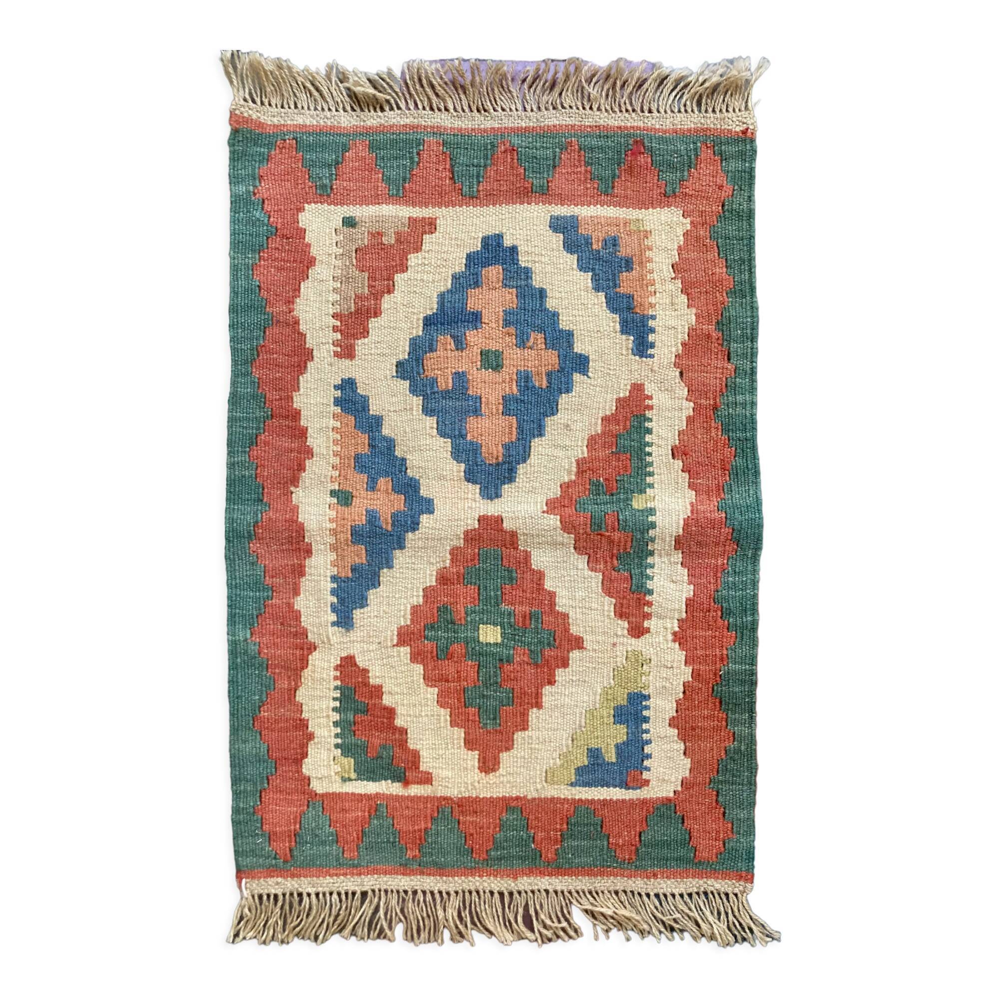 Tapis kilim shirazi, fabrication iranienne artisanale 62x41cm
