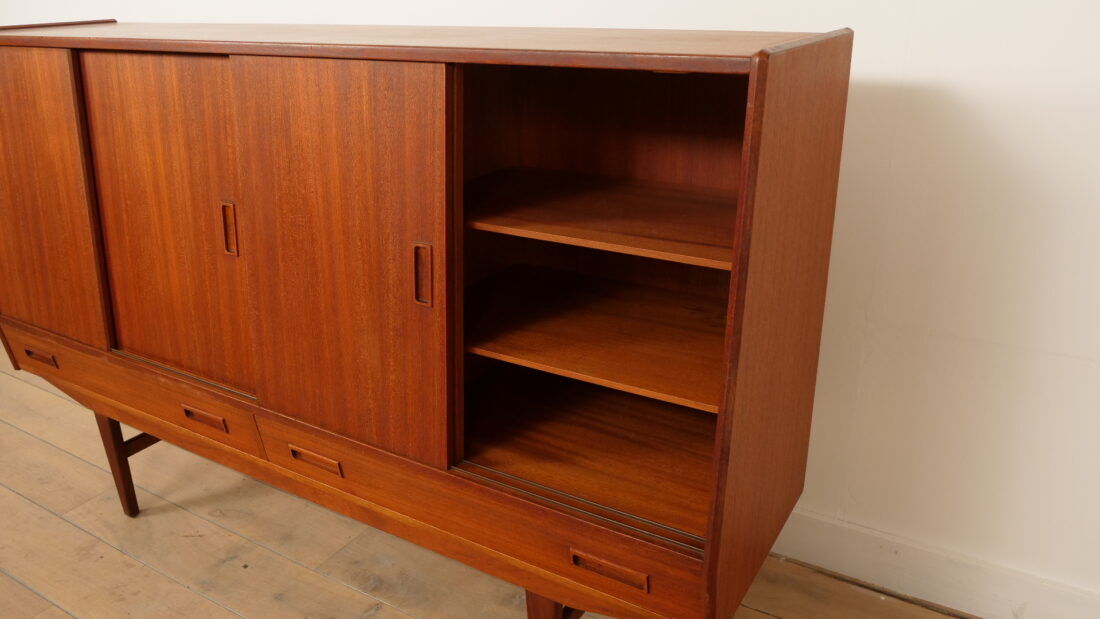 Vintage highboard | Wall cabinet | Teak | 180 cm