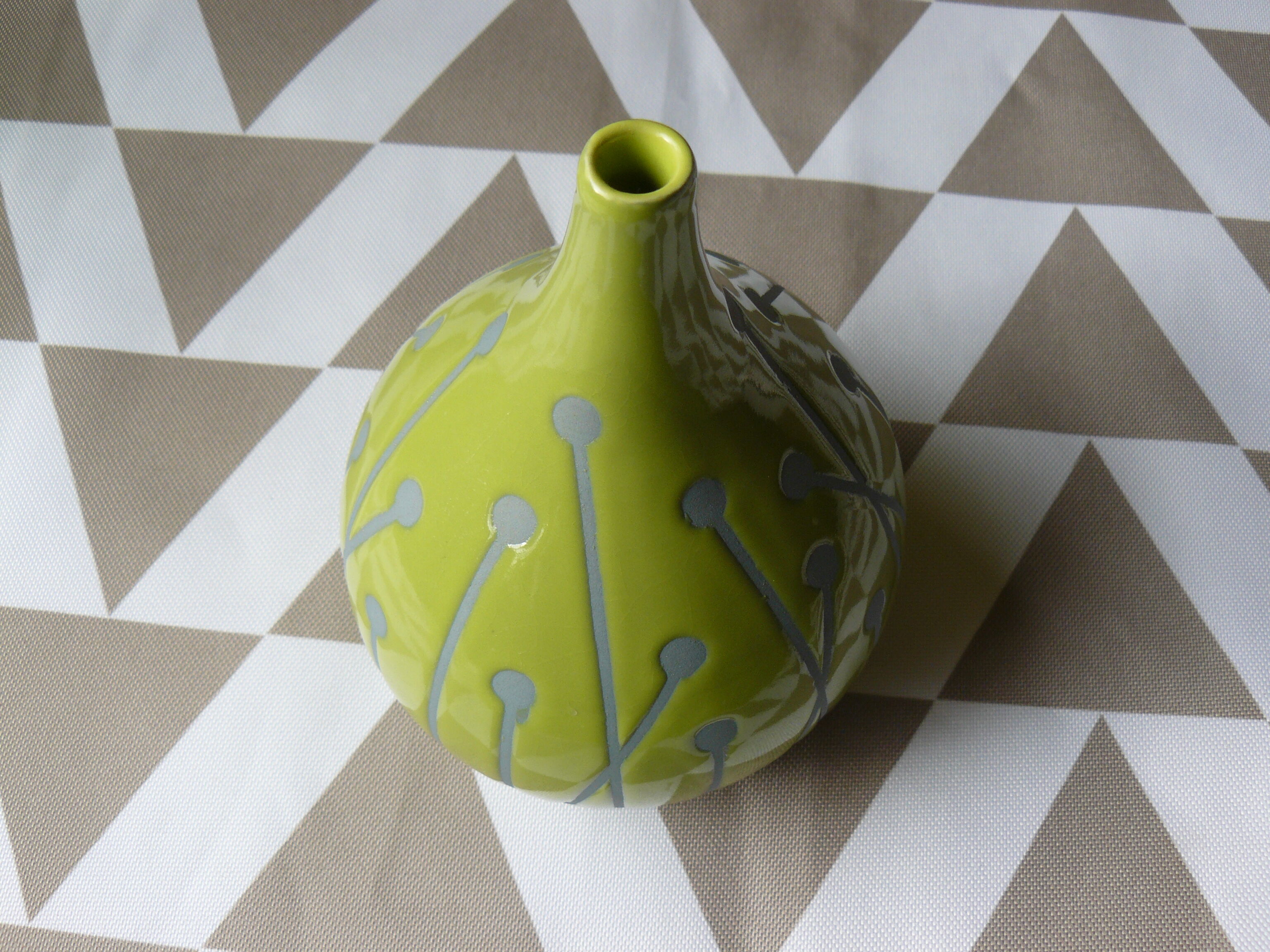 Green ceramic vase
