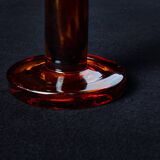 Amber blown glass candle holder – Art Deco style – 24.5 cm