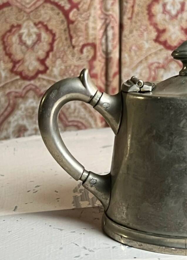 Silver-plated metal teapot or coffee pot with double hallmarks - early 20th century