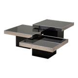 Set of 3 low tables in black mirror Cidue