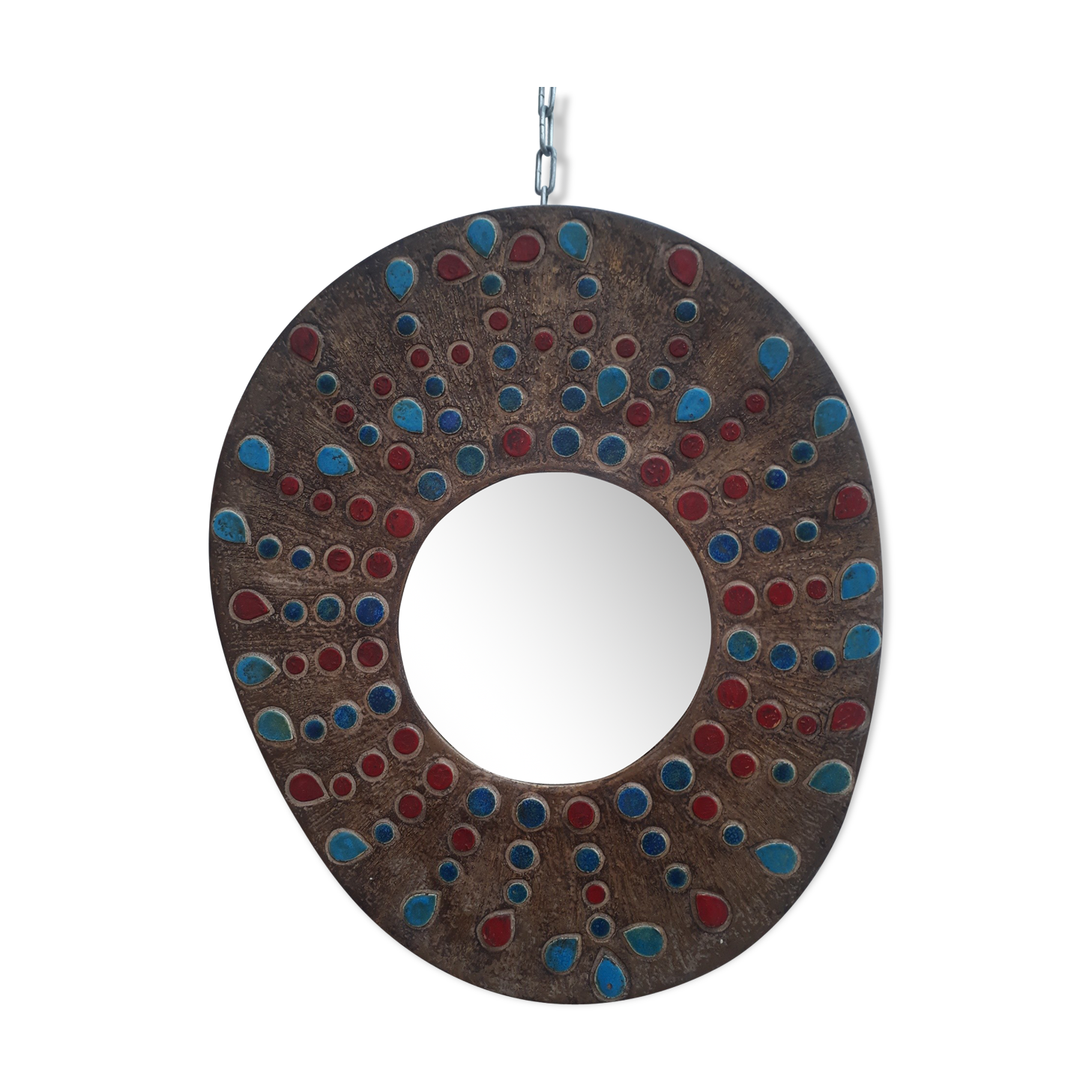 Witch mirror in resin and enamels