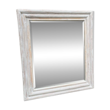 Large white patinated mirror
