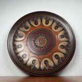Large vintage ceramic wall plate from KMK Keramik Manufaktur Kupfermühle, 1970s.