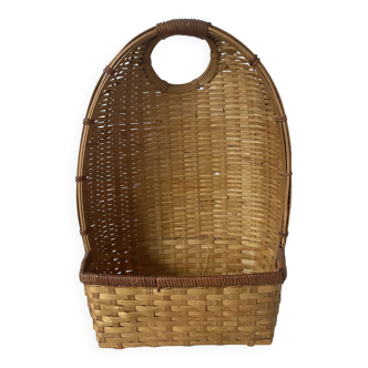 Woven rattan basket, storage or hanging basket