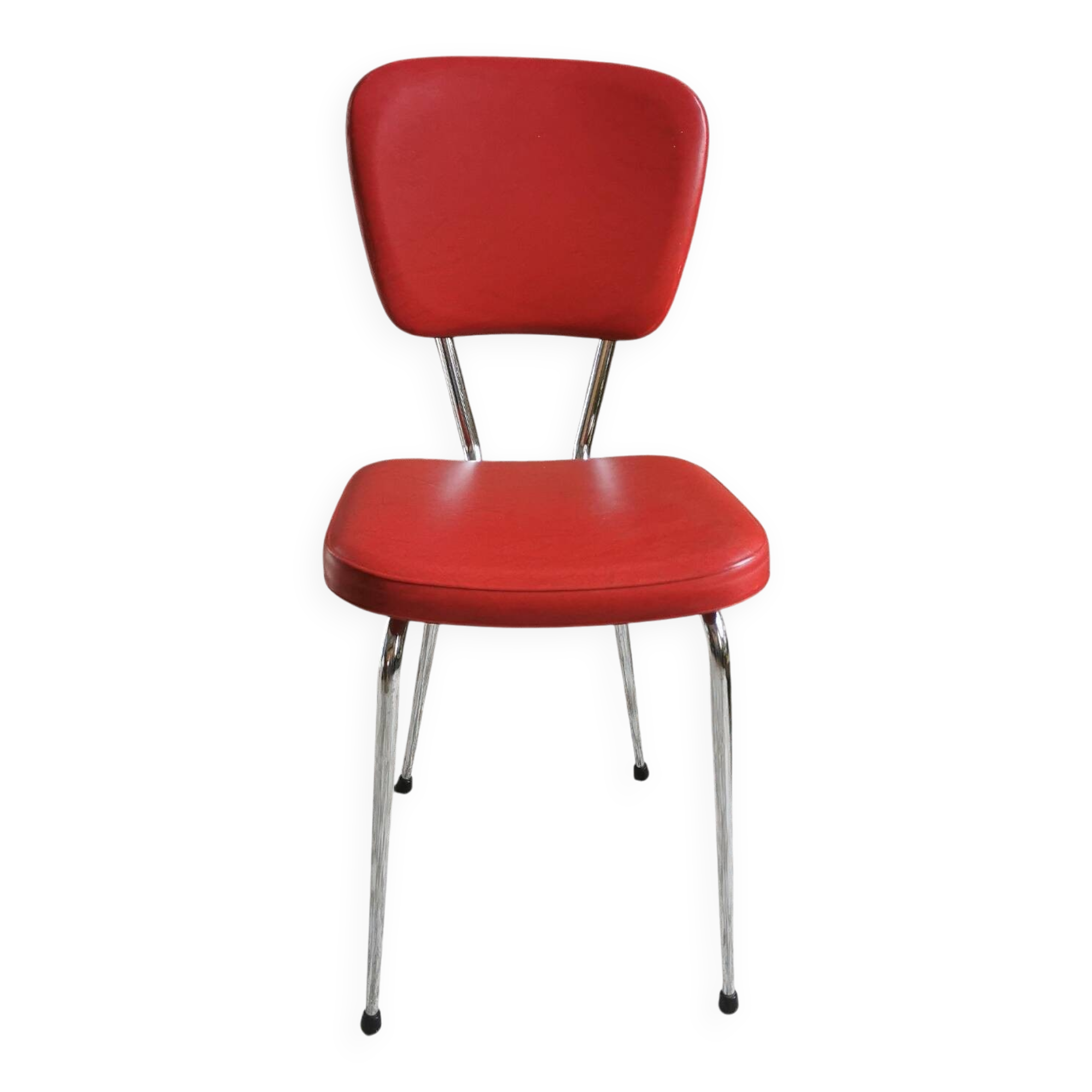 Vintage 60s chair in red leatherette