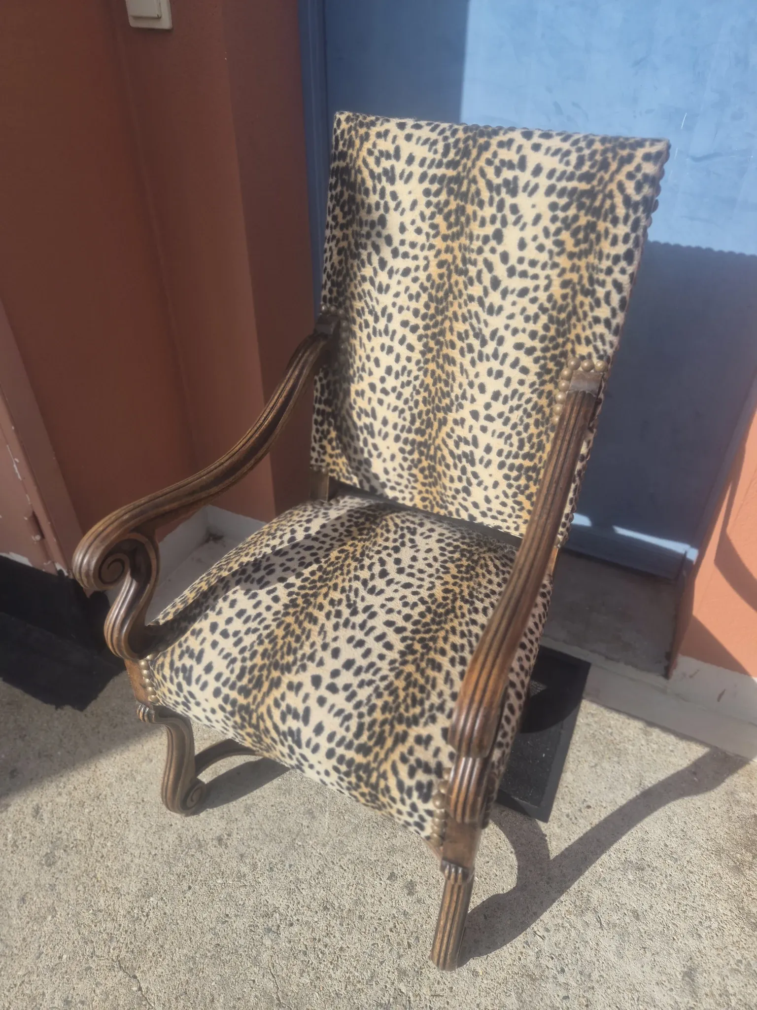 Vintage leopard armchair