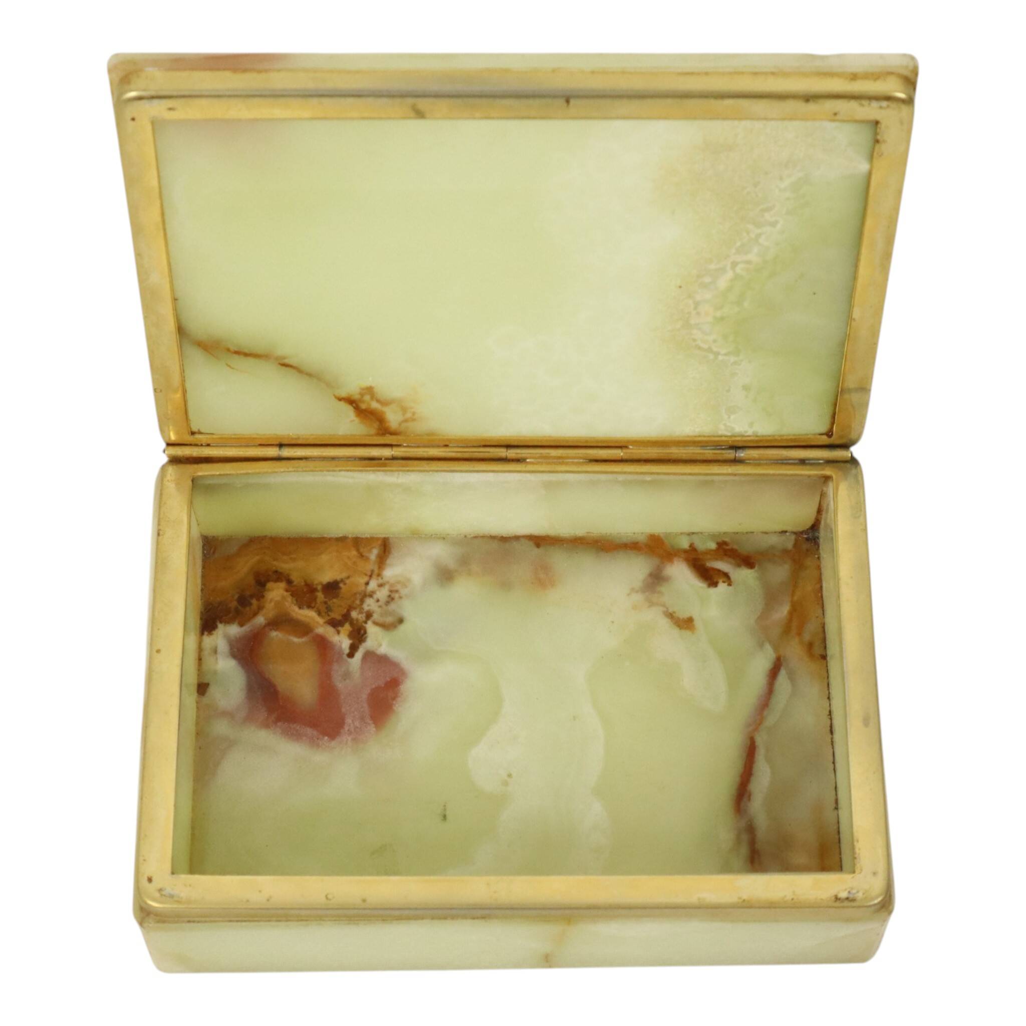 Vintage Italian Smoker's Box Jewelry Box Onyx Natural Stone