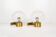 Pair of vintage brass and mouth blown glass wall lights