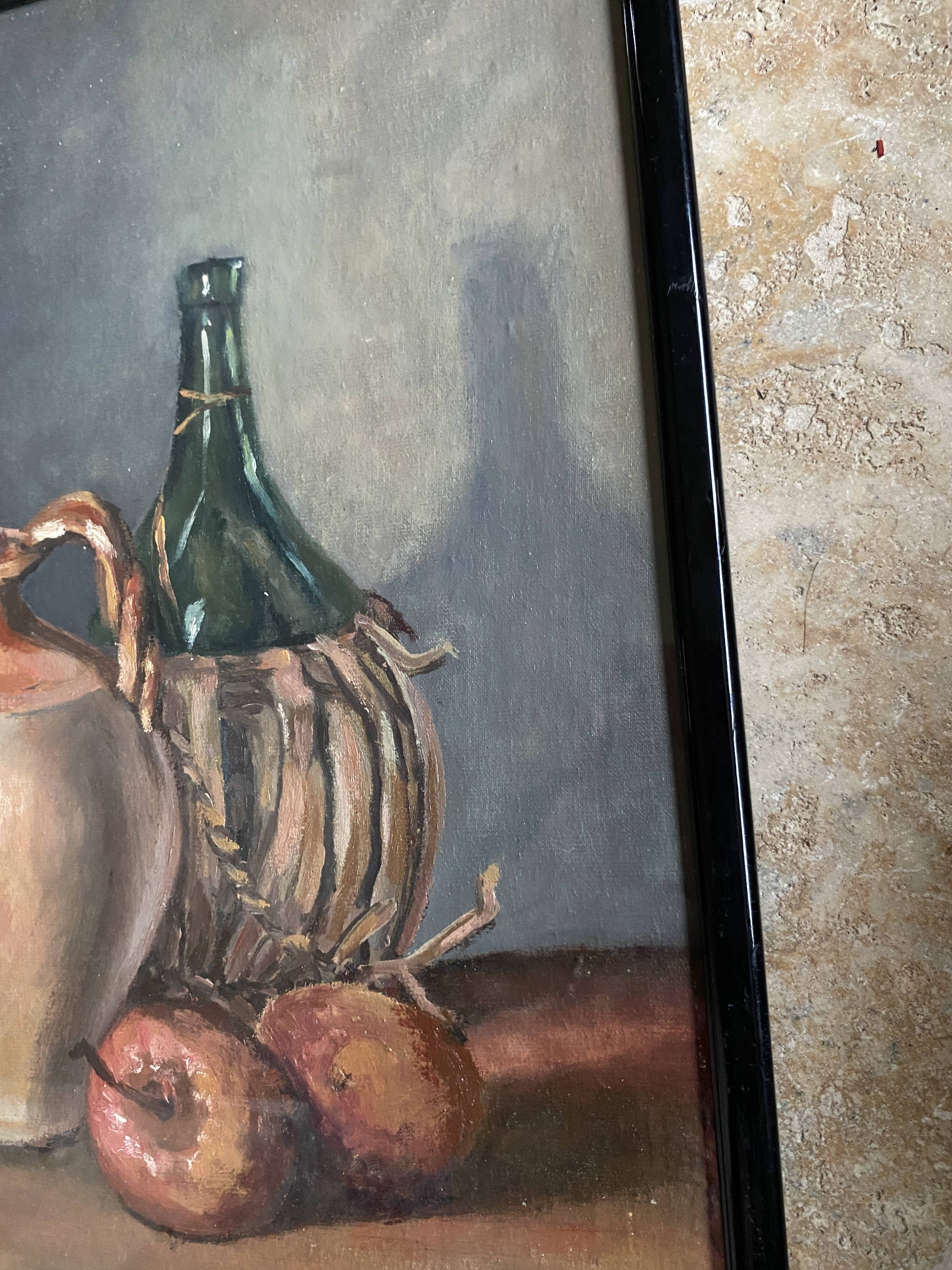 Still life oil, framed under glass