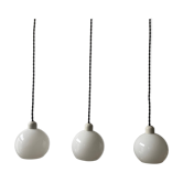 Lot 3 old hanging lamps in opaline 12 cm