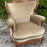 Velvet sofa and 2 armchairs