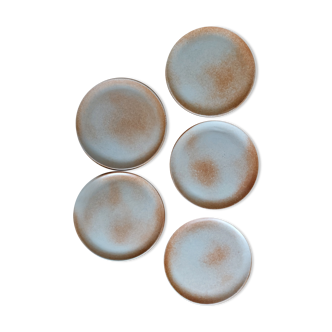 5 assiettes en grès