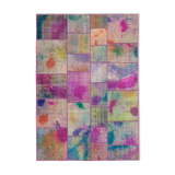 Hand-Knotted Anatolian Contemporary 169 cm x 240 cm Multicolor Patchwork Rug