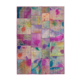 Hand-Knotted Anatolian Contemporary 169 cm x 240 cm Multicolor Patchwork Rug