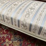 Louis XVI style bench carved with original fabrics and silks