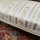 Louis XVI style bench carved with original fabrics and silks