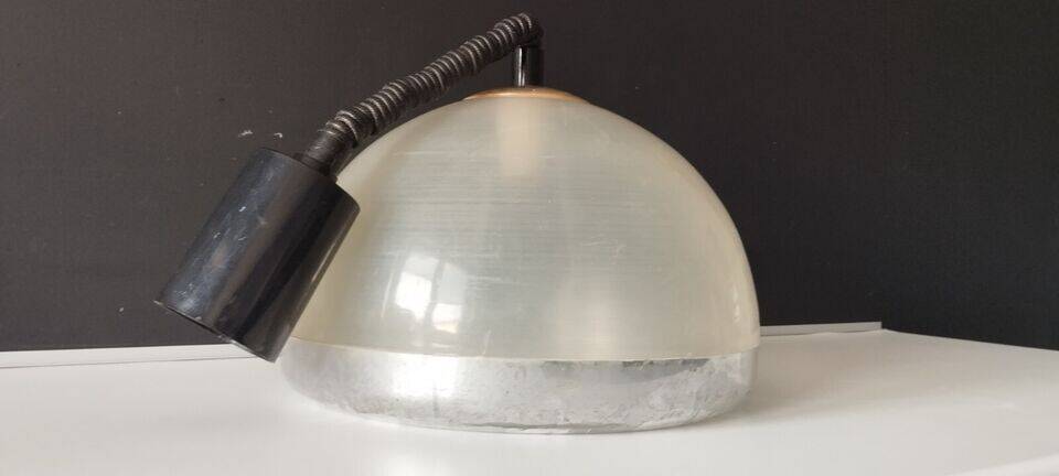 Chandelier rises and falls transparent plastic and chrome vintage 1970 space age