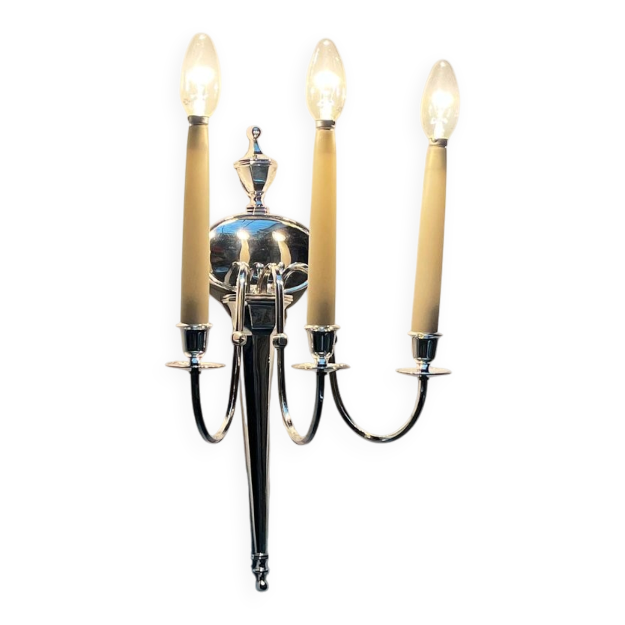 Vintage Italian neoclassical wall sconces in Hollywood Regency style, set of 3.