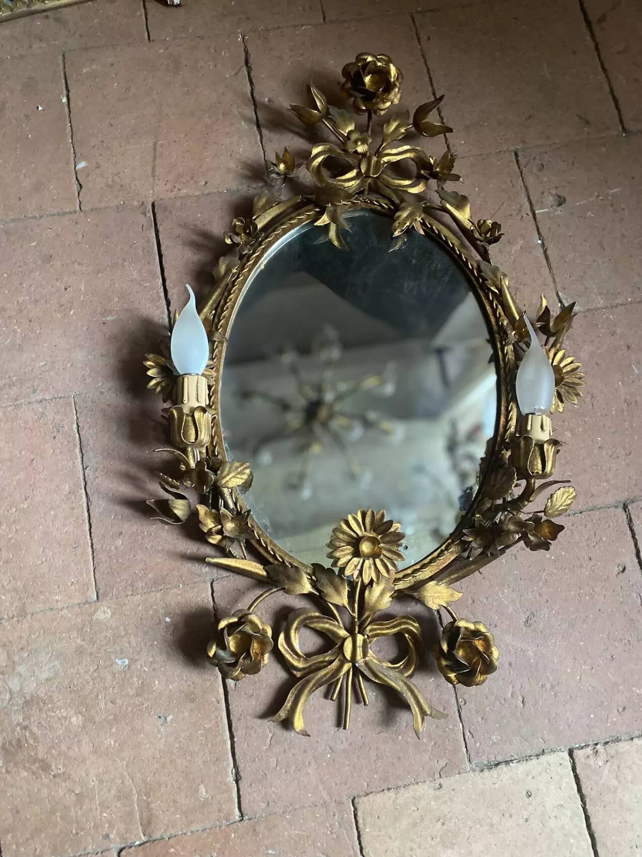 Miroir italien Hollywood Regency, années 50