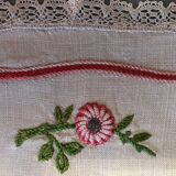 old oval placemat embroidered hand