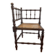 Chaise d’angle bois et rotin