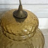 Vintage amber glass suspension