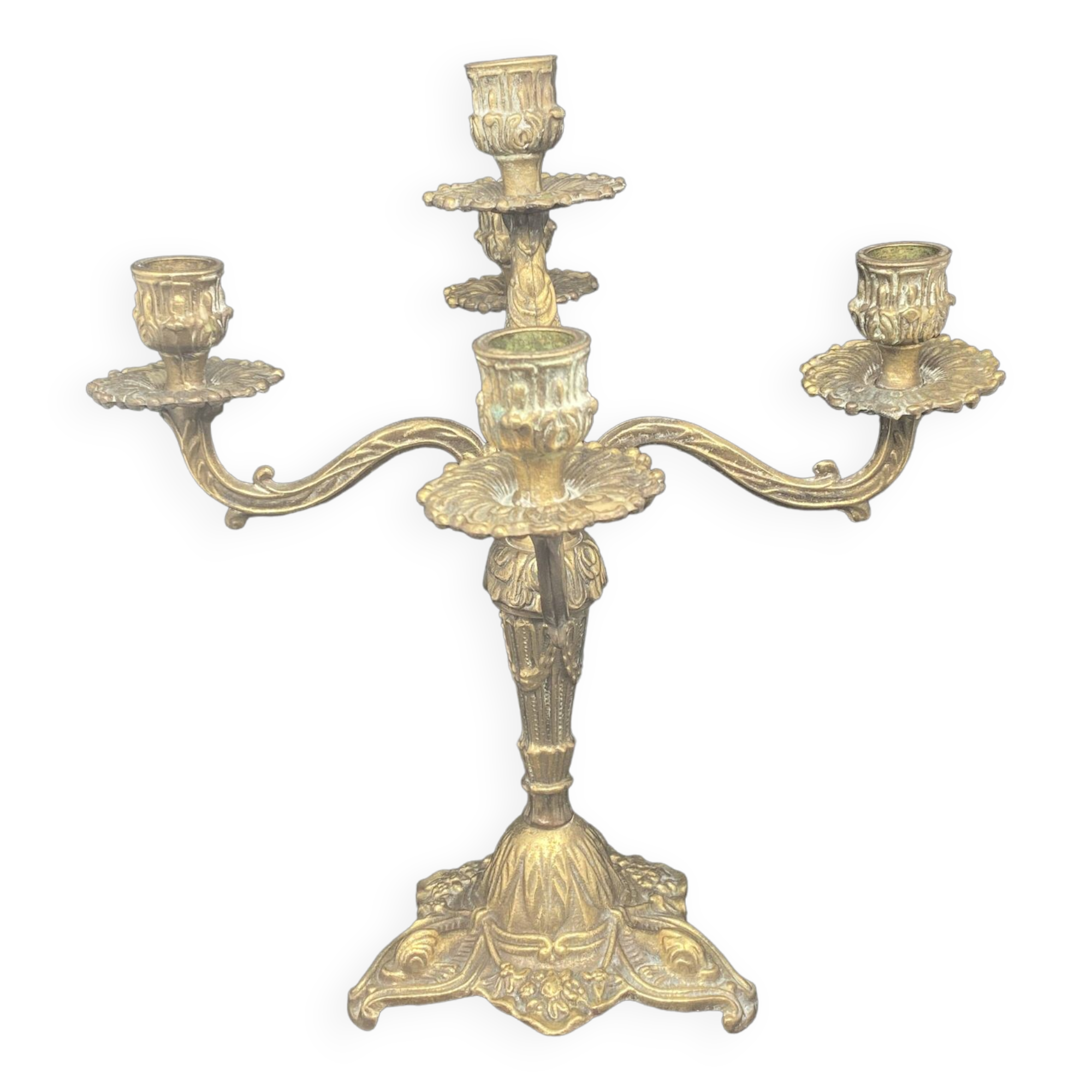 Chandelier 4 branches sculptées laiton – MPMDéc23JF21