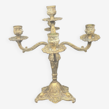 Candlestick 4 branches sculpted brass – MPMDec23JF21