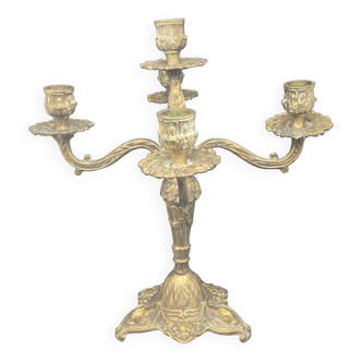 Candlestick 4 branches sculpted brass – MPMDec23JF21