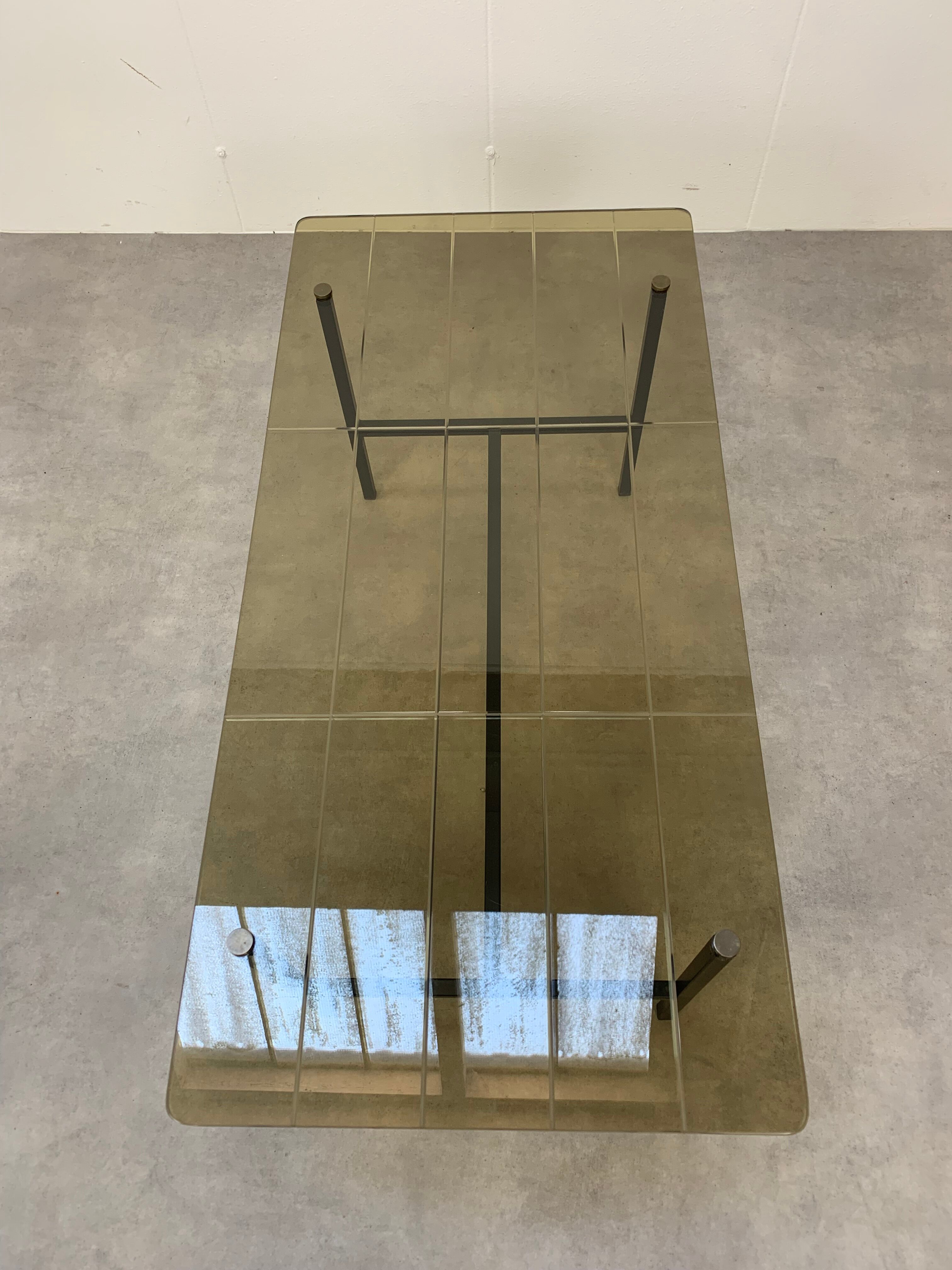 Coffee table metal and glass, 50s