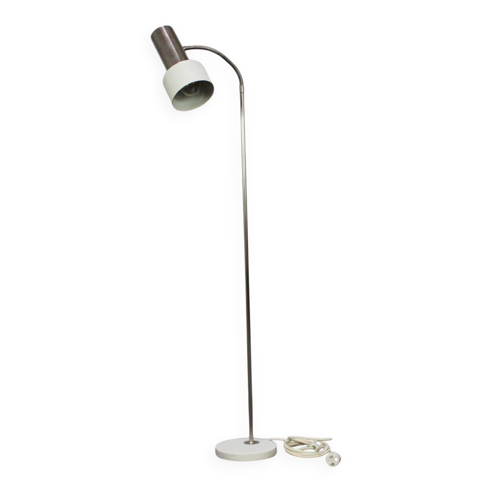 Lampadaire en métal blanc, Tchécoslovaquie 1970