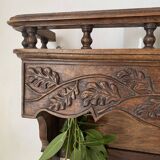 Old carved wooden kitchen shelf