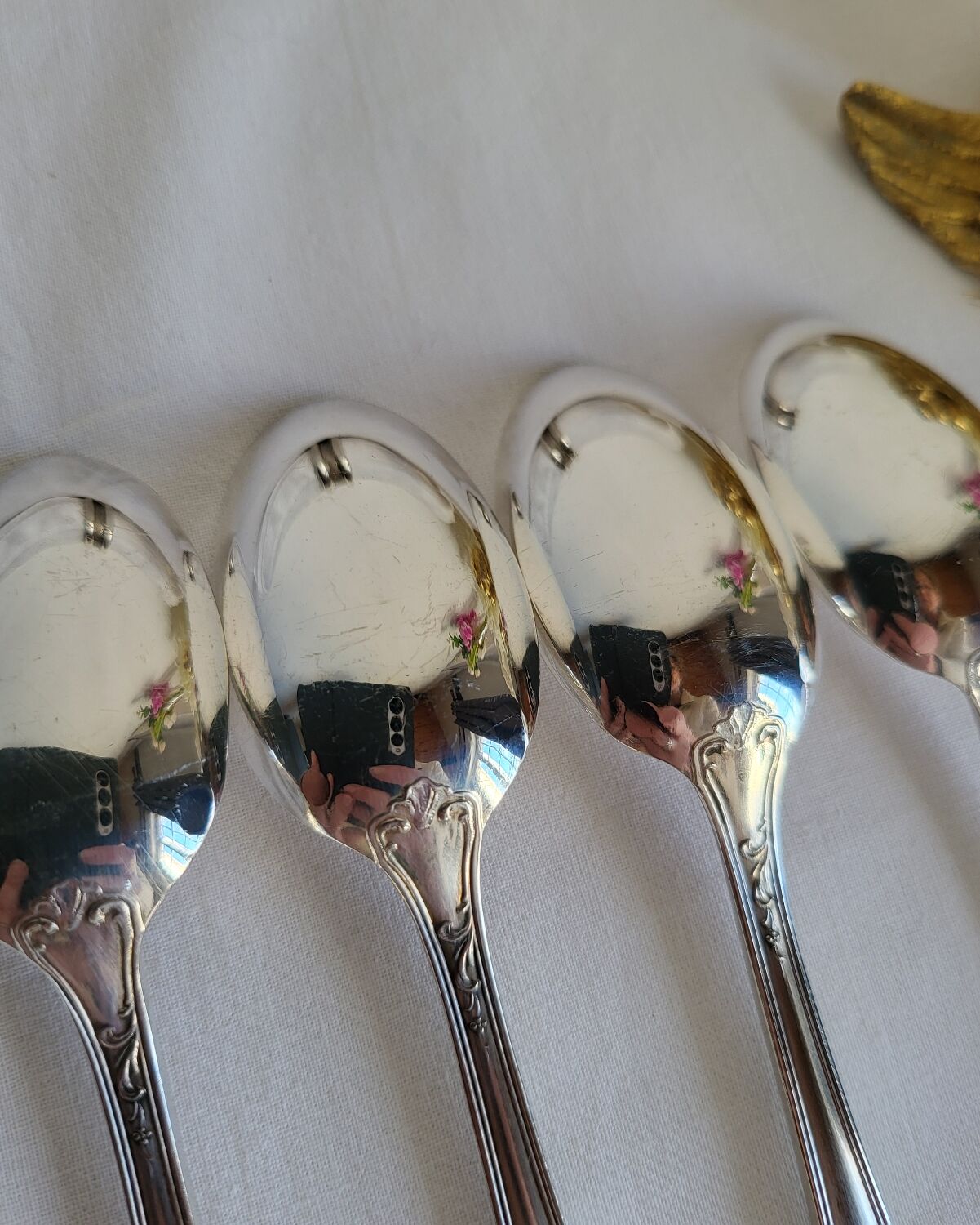 12 Small Silver-Plated Metal Spoons Guildar Silversmith