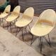 Set of 4 beige chairs by Miroslav Navràtil by Vertex