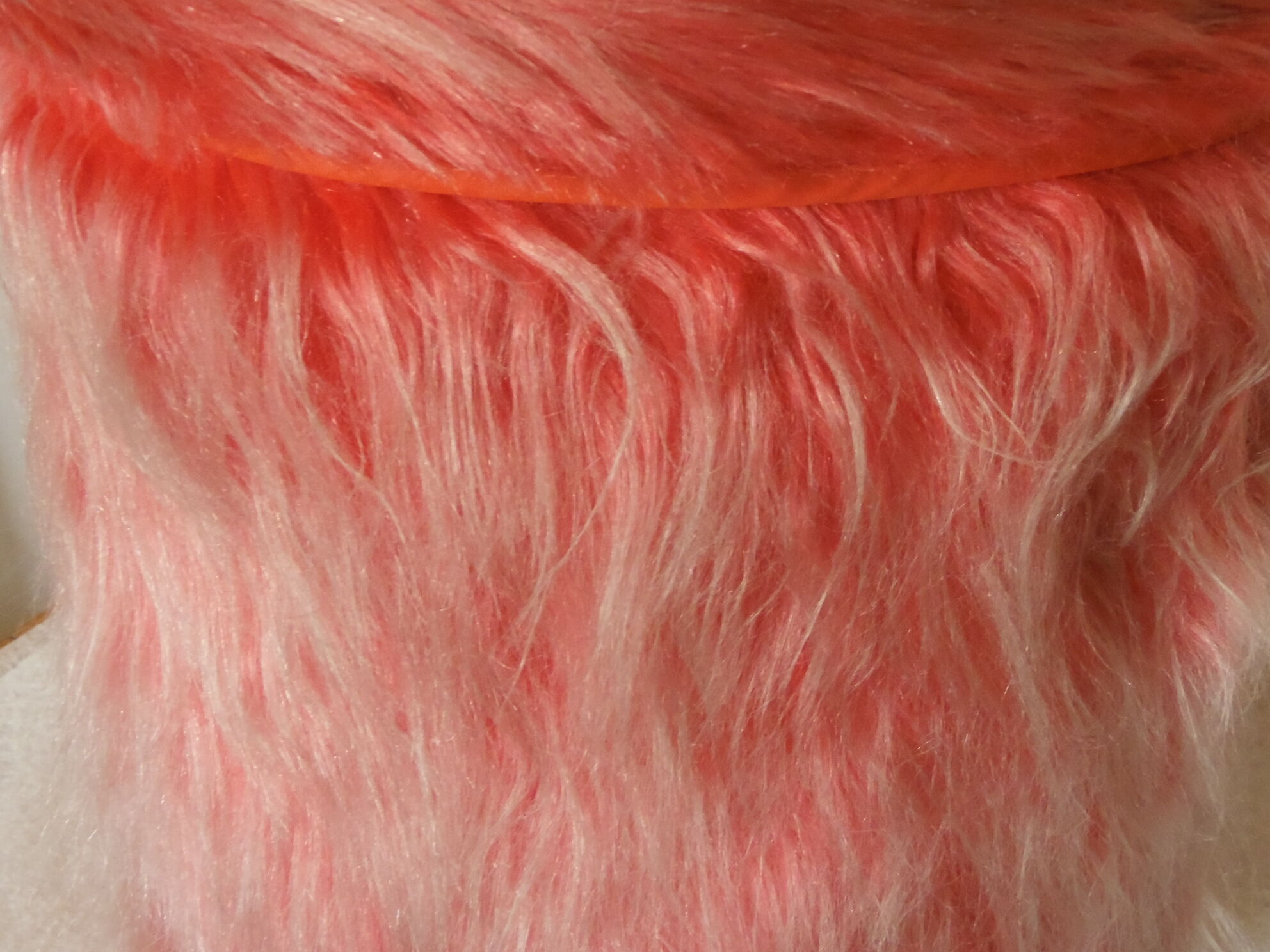 Flashy orange pink moumoute pouf