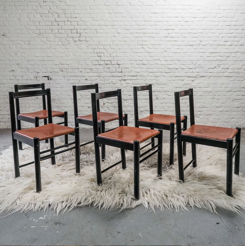 Set of 6 ibisco dining chairs (Italy)